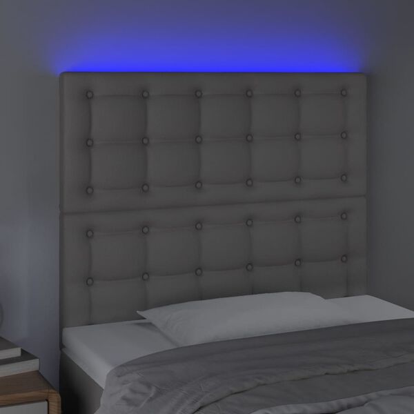 vidaXL T&ecirc;te de lit &agrave; LED Gris 100x5x118/128 cm Similicuir