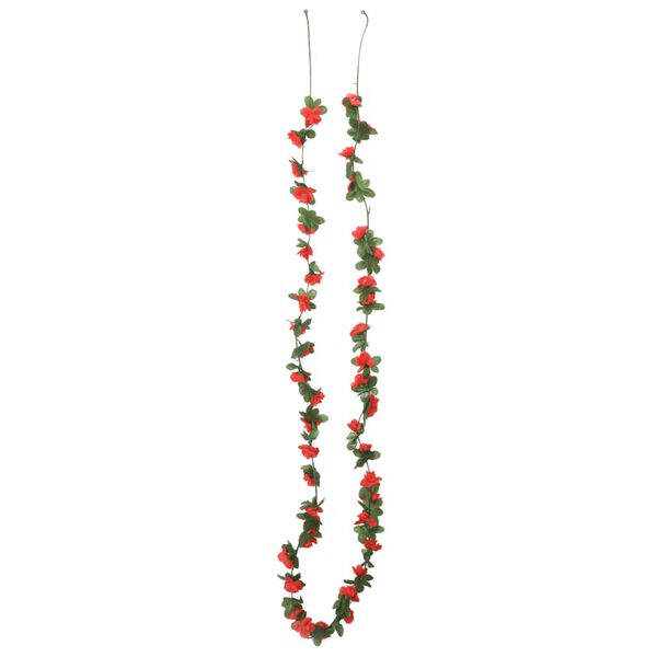 vidaXL Guirlandes de fleurs 6 pcs rouge 250 cm