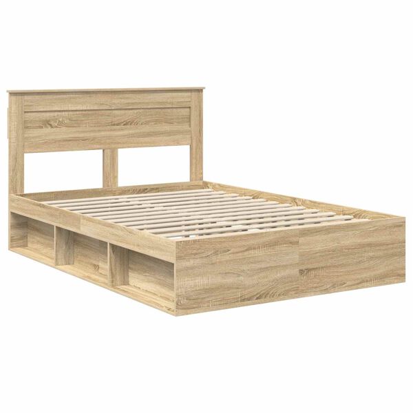 vidaXL Cadre de lit Sonoma 160 x 200 cm Bois de pin massif