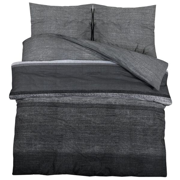 vidaXL Ensemble de housse de couette gris foncé 225x220 cm Coton