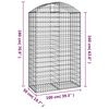 vidaXL Panier de gabions arqu&eacute; 100x50x160/180 cm Fer galvanis&eacute;
