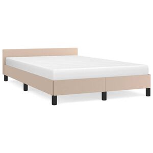 vidaXL Cadre de lit avec t&ecirc;te de lit sans matelas cappuccino 120x200cm