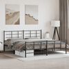 vidaXL Cadre de lit m&eacute;tal sans matelas avec pied de lit noir 200x200cm