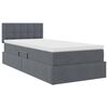 vidaXL Lit avec rangement et LED Gris fonc&eacute; 90 x 190 cm Velours