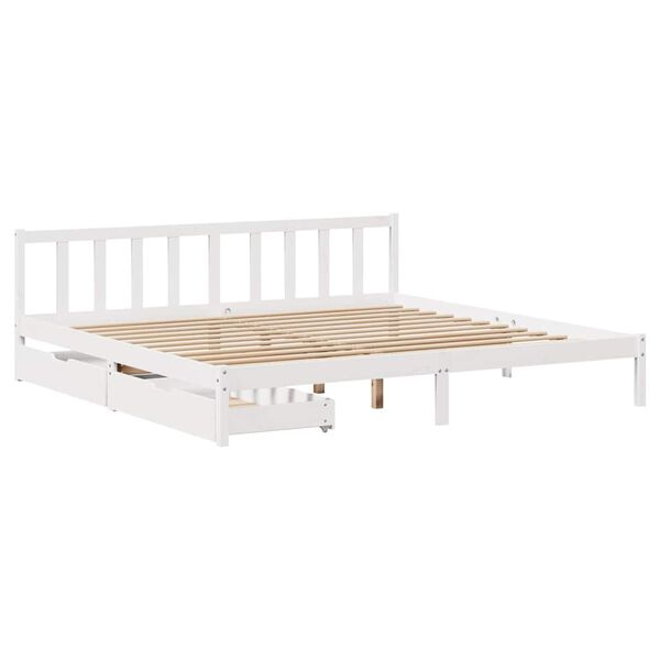 vidaXL Cadre de lit sans matelas blanc 180x200 cm bois massif de pin