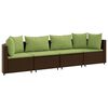 vidaXL Salon de jardin 4 pcs avec coussins marron r&eacute;sine tress&eacute;e