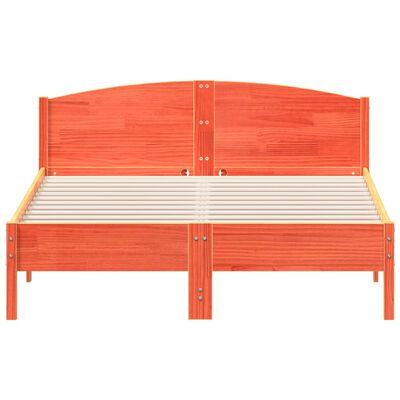 vidaXL Cadre de lit et tête de lit cire marron 150x200 cm bois de pin