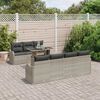vidaXL Ensemble de canap&eacute; de jardin 8 pcs Gris clair Poly rotin