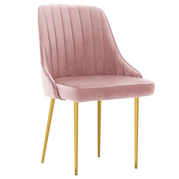 vidaXL Chaises &agrave; manger lot de 2 rose velours