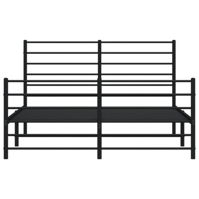 vidaXL Cadre de lit métal sans matelas avec pied de lit noir 120x200cm