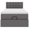 VidaXL Lit ottoman avec matelas gris 100x200 cm similicuir