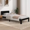 vidaXL Cadre de lit sans matelas noir bois de pin massif 90x200 cm