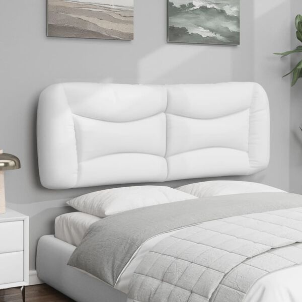 vidaXL Coussin de t&ecirc;te de lit Hvar blanc 120 cm similicuir
