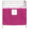 vidaXL Cadre de Lit Mezzanine pour Enfants avec Rideaux Blanc et rose
