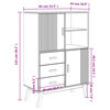 vidaXL Buffet haut OLDEN blanc marron 85x43x125 cm bois massif de pin