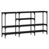 vidaXL Table console Ch&ecirc;ne noir 160 x 29 x 80 cm Bois d'ing&eacute;nierie