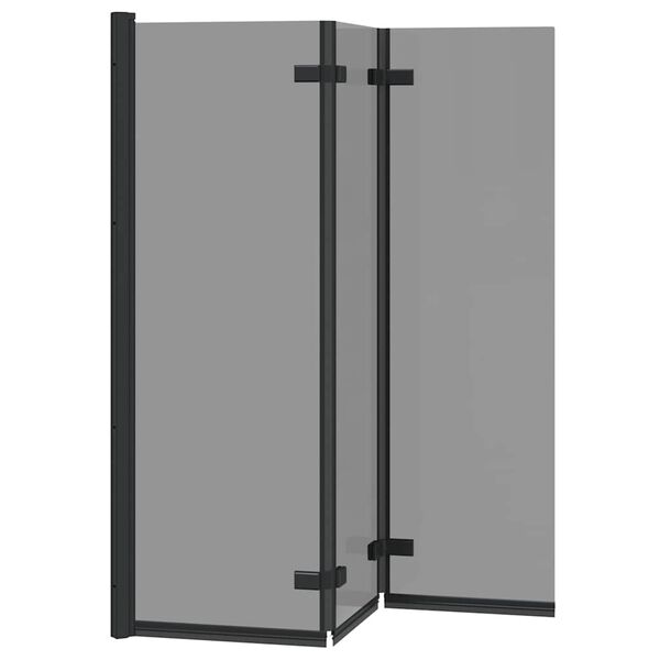vidaXL Enceinte de Douche Noir 130 x 138 cm Verre ESG et aluminium