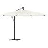 vidaXL Parasol de jardin avec m&acirc;t en acier blanc 269x269x235 cm