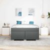 vidaXL Cadre de lit avec matelas Gris fonc&eacute; 160 x 200 cm tissu