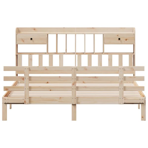 vidaXL Lit biblioth&egrave;que sans matelas 180x200 cm bois massif de pin
