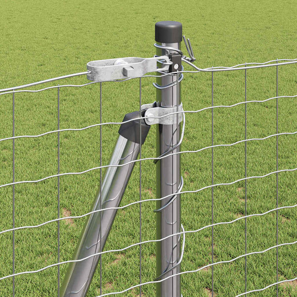 vidaXL Poteau de clôture. 7 pcs Argenté Acier