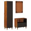 vidaXL Ensemble de mobilier de salle de bain avec tiroir 3 pcs Noyer