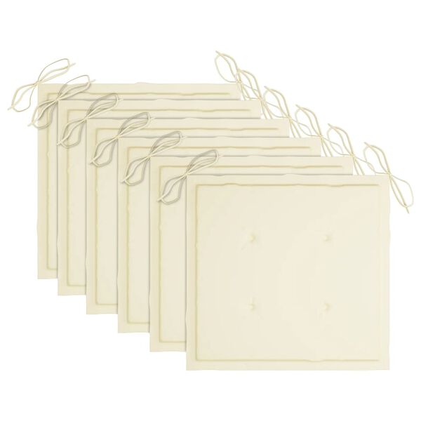 vidaXL Chaises &agrave; manger d'ext&eacute;rieur lot de 6 et coussins Acacia massif