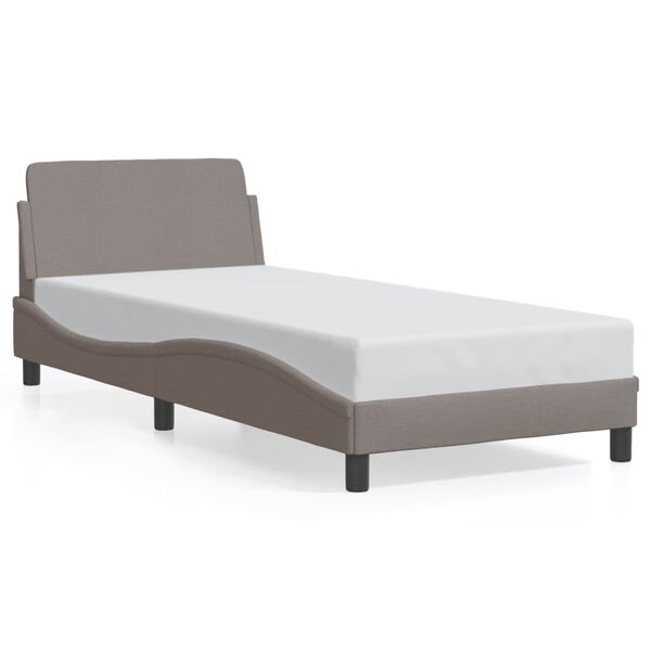 vidaXL Cadre de lit avec tête de lit Dover taupe 80x200cm tissu