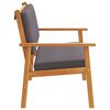 vidaXL Banc de jardin avec coussin Anthracite Bois d'Acacia Massif
