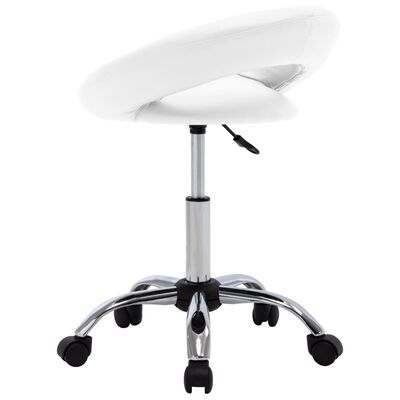 vidaXL Chaise pivotante de salle à manger Blanc Similicuir