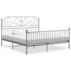 vidaXL Cadre de lit sans matelas gris m&eacute;tal 200x200 cm