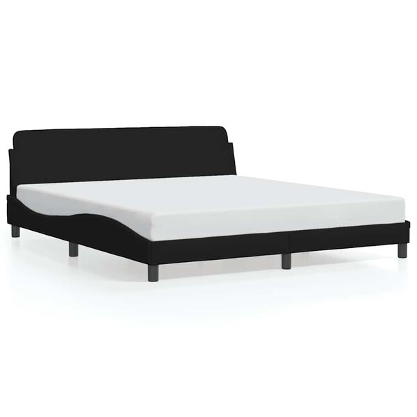 vidaXL Cadre de lit Dover noir 180x200 cm tissu