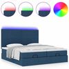 VidaXL Cadre de lit ottoman avec matelas bleu 160x200 cm tissu
