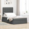 vidaXL Lit avec rangement et matelas Gris fonc&eacute; 120 x 200 cm Polyester