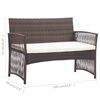vidaXL Salon de jardin 4 pcs avec coussin R&eacute;sine tress&eacute;e Marron