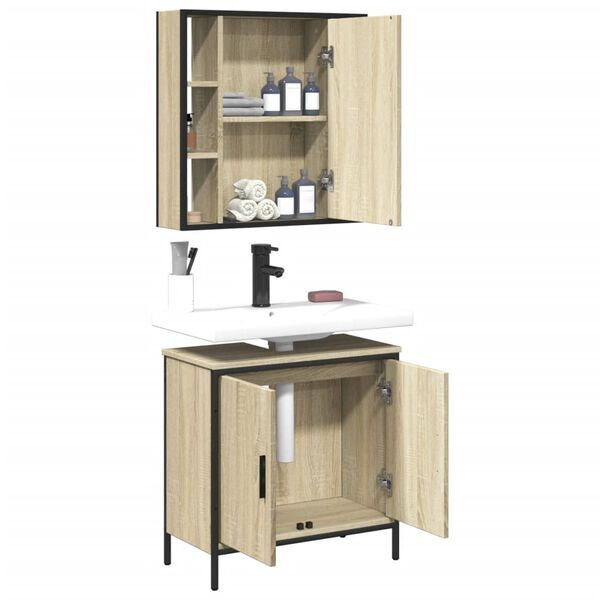vidaXL Ensemble de meubles de salle de bain 2 pcs ch&ecirc;ne sonoma