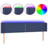 vidaXL T&ecirc;te de lit &agrave; LED Bleu 203x16x78/88 cm Tissu