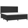 vidaXL Sommier &agrave; lattes de lit matelas LED Noir 200x200cm Similicuir