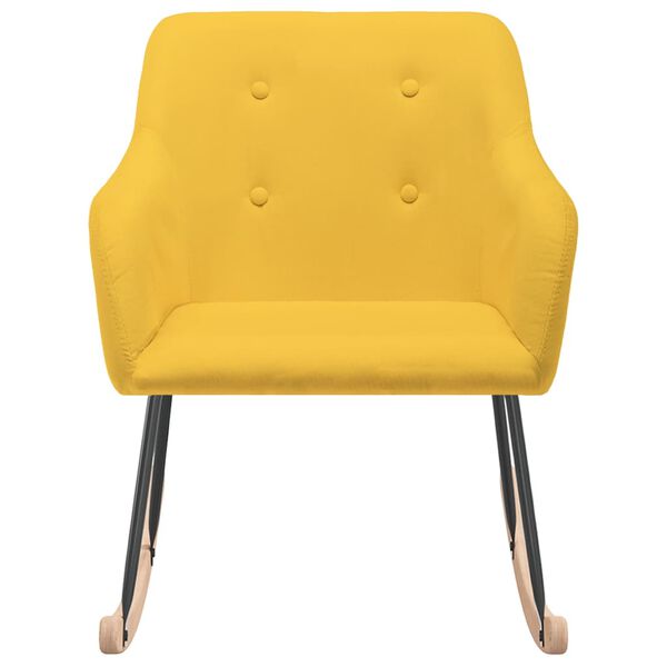 vidaXL Chaise &agrave; bascule Jaune Tissu
