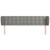 vidaXL T&ecirc;te de lit avec oreilles Gris clair 163x23x78/88 cm Velours