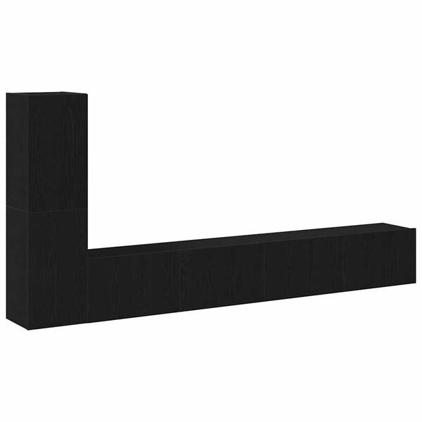 vidaXL Ensemble meuble TV Montage mural Ch&ecirc;ne noir Bois d'ing&eacute;nierie