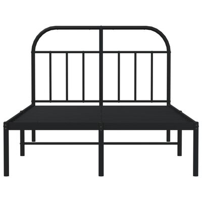 vidaXL Cadre de lit métal sans matelas avec tête de lit noir 120x190cm