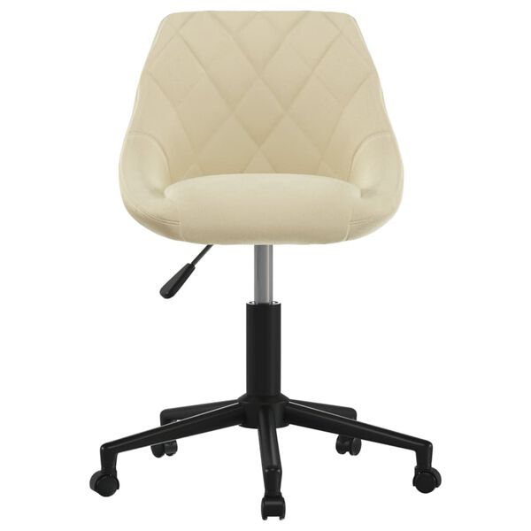 vidaXL Chaise pivotante de bureau Cr&egrave;me Velours