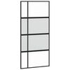 vidaXL Porte coulissante noir 102,5x205 cm verre tremp&eacute; aluminium