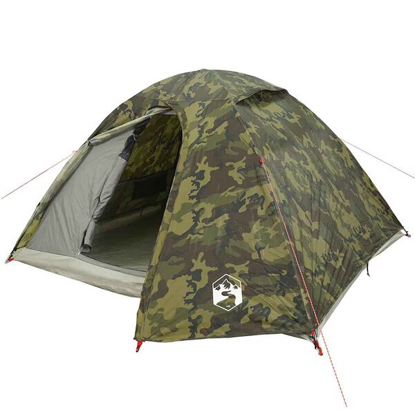 vidaXL Tente de camping &agrave; d&ocirc;me 3 personnes camouflage imperm&eacute;able