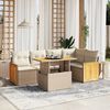 vidaXL Salon de jardin avec coussins 6 pcs beige r&eacute;sine tress&eacute;e