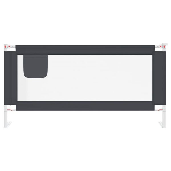 vidaXL Barri&egrave;re de s&eacute;curit&eacute; de lit d'enfant Gris fonc&eacute; 180x25 cm Tissu
