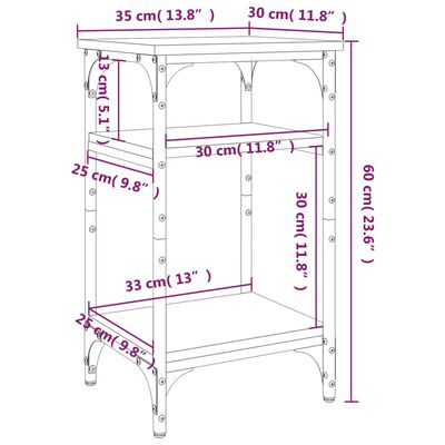 vidaXL Table d'appoint Chêne fumé 35x30x60 cm Bois d'ingénierie