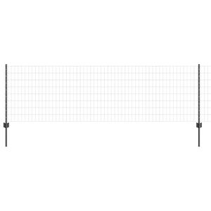 vidaXL Cl&ocirc;ture Euro avec poteau 10 x 0,8 m Acier recouvert de PVC Gris