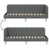 vidaXL Cadre de lit d'angle Gris fonc&eacute; 80 x 200 cm tissu